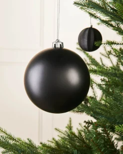 Black Large Matt Shatterproof Bauble, 15 Cm