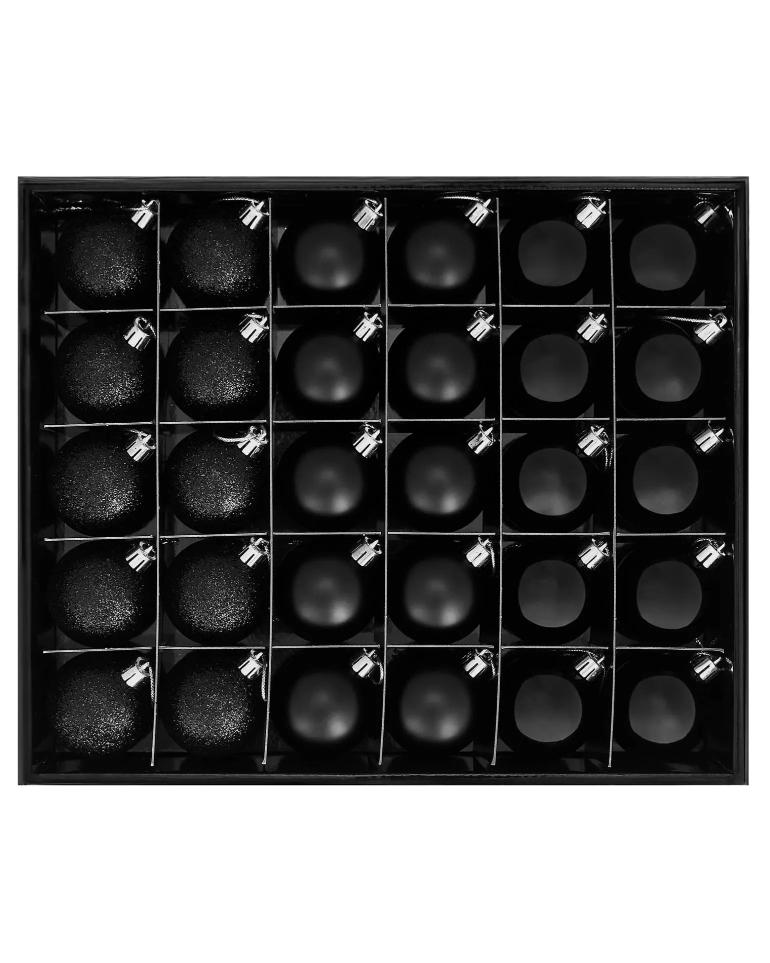 Black Shatterproof Bauble, 50 Pack