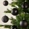 Black Shatterproof Baubles, 16 Pack, 8 Cm