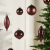 Burgundy Glass Baubles, 20 Pack