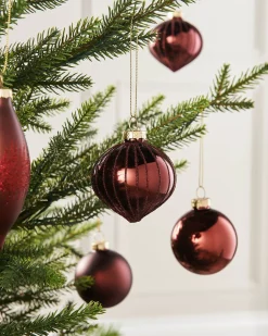 Burgundy Glass Baubles, 20 Pack