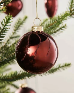 Burgundy Glass Baubles, 20 Pack