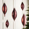 Burgundy Glass Baubles, 5 Pack, 15 Cm