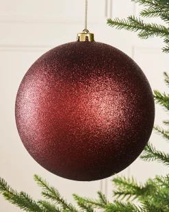 Burgundy Large Glitter Shatterproof Bauble, 20 Cm