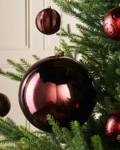 Burgundy Large Gloss Shatterproof Bauble, 20 Cm