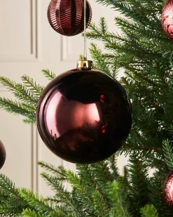 Burgundy Large Gloss Shatterproof Bauble, 15 Cm