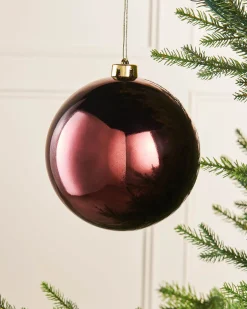 Burgundy Large Gloss Shatterproof Bauble, 15 Cm