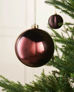 Burgundy Large Gloss Shatterproof Bauble, 15 Cm