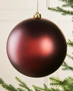 Burgundy Large Matt Shatterproof Bauble, 20 Cm