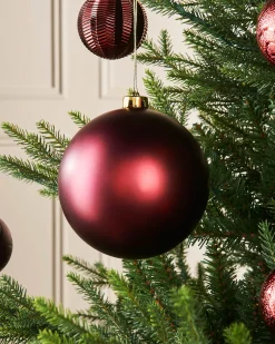 Burgundy Large Matt Shatterproof Bauble, 15 Cm
