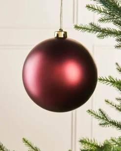 Burgundy Large Matt Shatterproof Bauble, 15 Cm