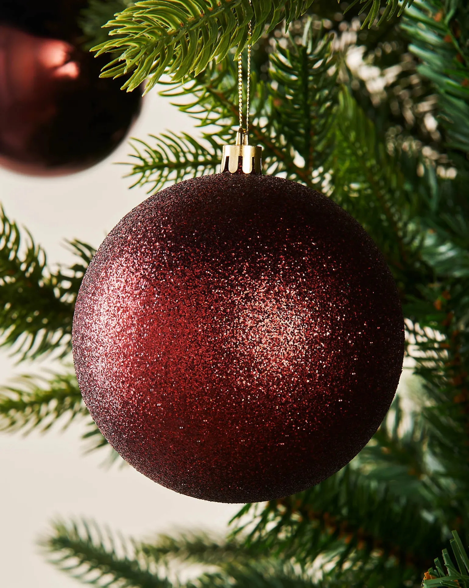 Burgundy Shatterproof Baubles, 9 Pack, 10 Cm
