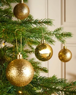 Christmas Gold Shatterproof Bauble, 50 Pack