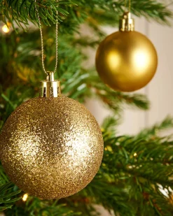 Christmas Gold Shatterproof Bauble, 50 Pack