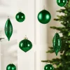 Christmas Green Glass Baubles, 20 Pack