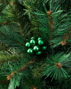 Christmas Green Glass Berry Cluster Baubles, 10 Pack