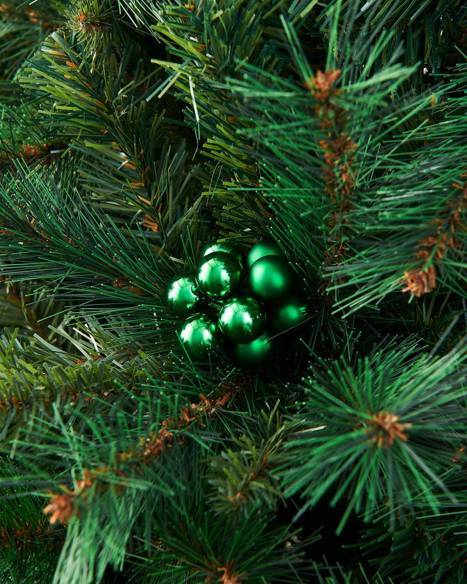 Christmas Green Glass Berry Cluster Baubles, 10 Pack