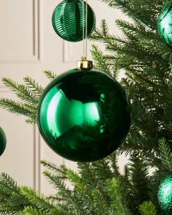 Christmas Green Large Gloss Shatterproof Bauble, 15 Cm