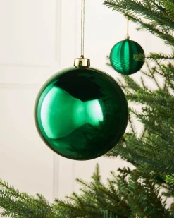 Christmas Green Large Gloss Shatterproof Bauble, 15 Cm