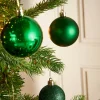 Christmas Green Shatterproof Bauble, 50 Pack