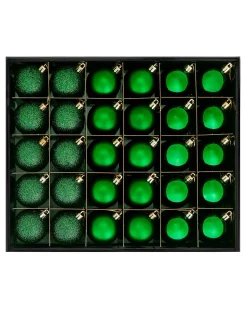 Christmas Green Shatterproof Bauble, 50 Pack