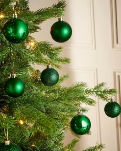 Christmas Green Shatterproof Bauble, 50 Pack
