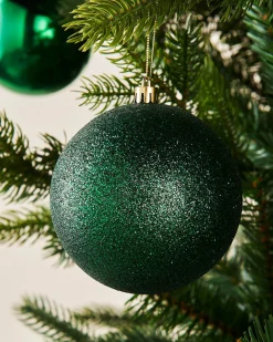 Christmas Green Shatterproof Baubles, 9 Pack, 10 Cm