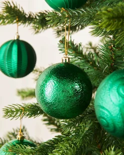 Christmas Green Shatterproof Baubles, 16 Pack, 8 Cm