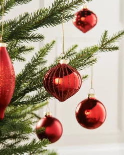 Christmas Red Glass Baubles, 20 Pack