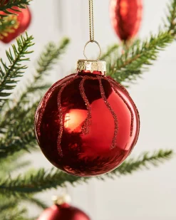 Christmas Red Glass Baubles, 20 Pack