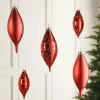 Christmas Red Glass Baubles, 5 Pack, 15 Cm