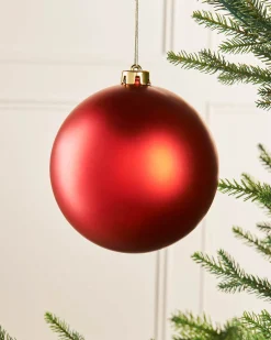 Christmas Red Large Matt Shatterproof Bauble, 15 Cm