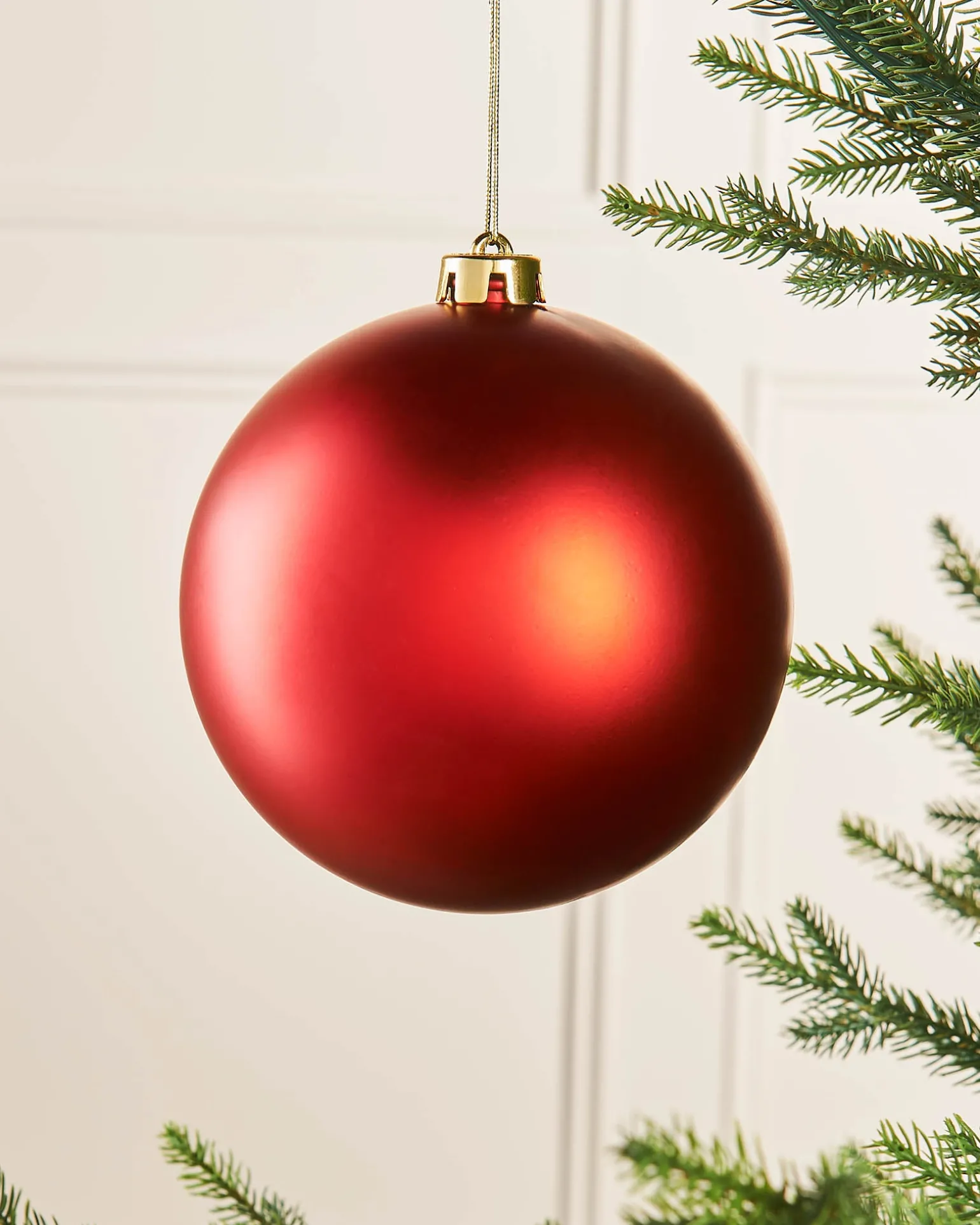 Christmas Red Large Matt Shatterproof Bauble, 15 Cm