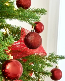 Christmas Red Shatterproof Bauble, 50 Pack