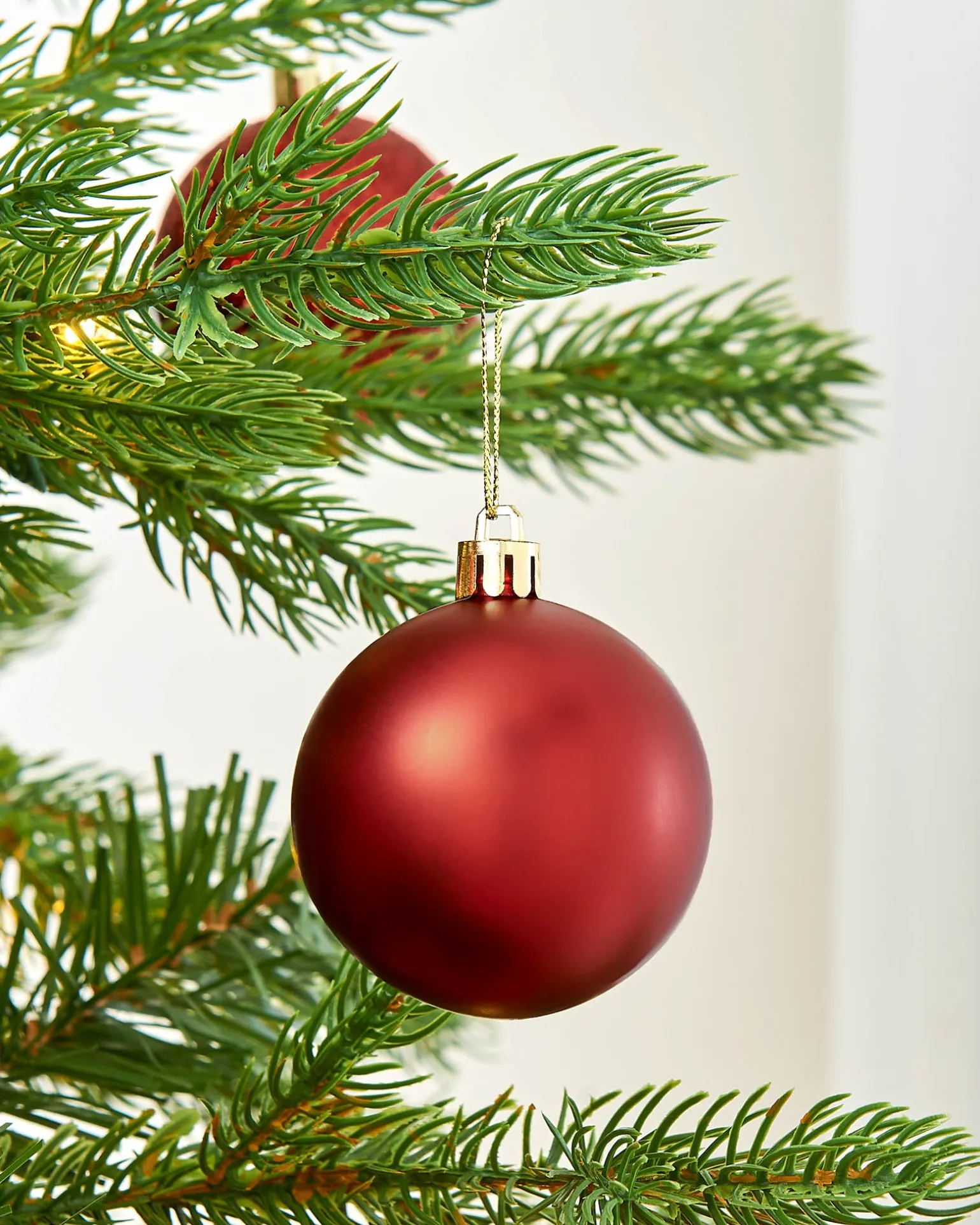 Christmas Red Shatterproof Bauble, 50 Pack