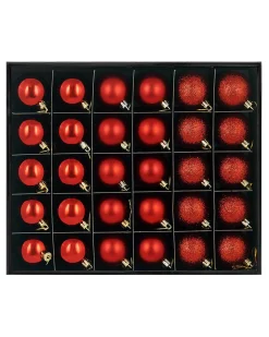 Christmas Red Shatterproof Bauble, 50 Pack