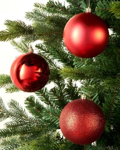 Christmas Red Shatterproof Baubles, 9 Pack, 10 Cm