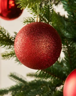 Christmas Red Shatterproof Baubles, 16 Pack, 8 Cm
