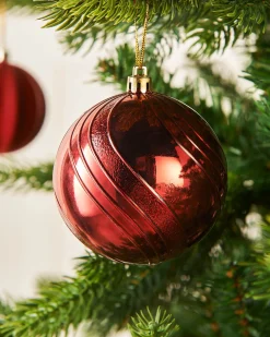 Christmas Red Shatterproof Baubles, 16 Pack, 8 Cm