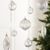 Clear Iridescent Glass Baubles, 20 Pack