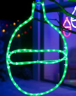 Connectable Bauble Rope Light Silhouette, Green, 54cm