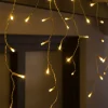 Connectable Icicle 100 LED Christmas Lights, Warm White