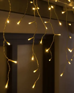 Connectable Icicle 100 LED Christmas Lights, Warm White