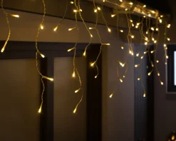 Connectable Icicle 100 LED Christmas Lights, Warm White