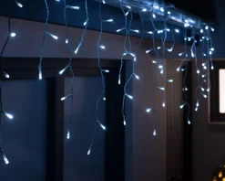 Connectable Icicle 100 LED Christmas Lights, Bright White