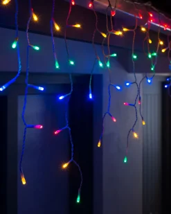Connectable Icicle 100 LED Christmas Lights, Multi-Coloured