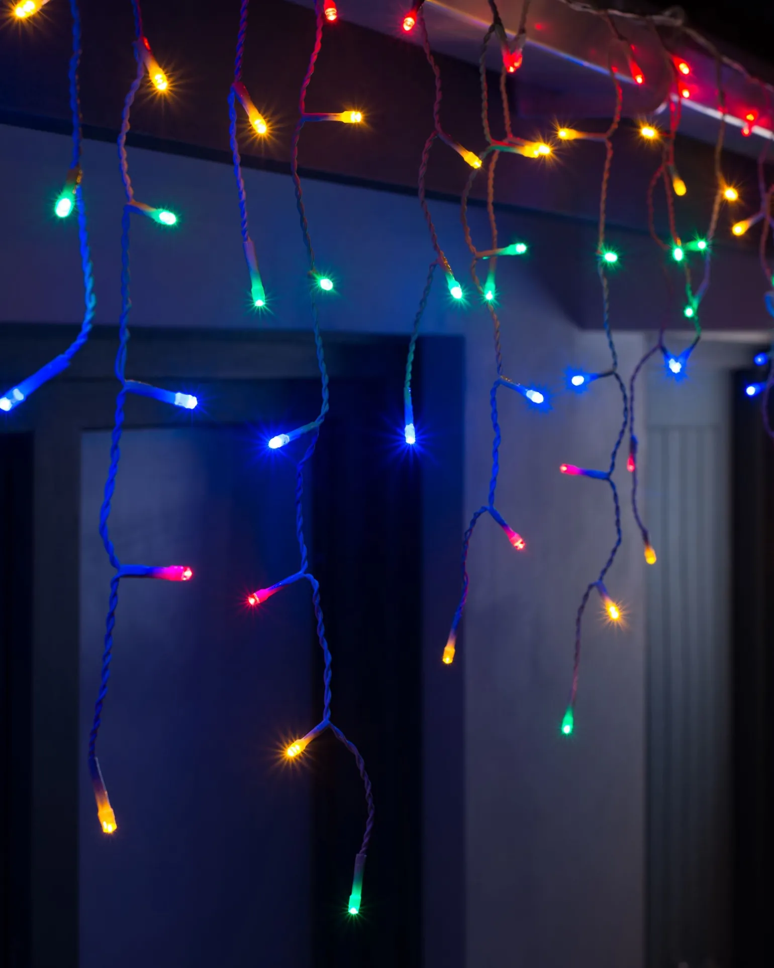 Connectable Icicle 100 LED Christmas Lights, Multi-Coloured