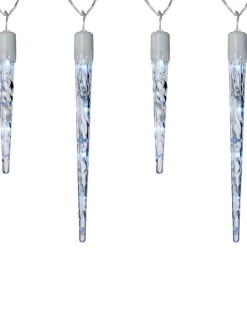 Connectable Icicle 8 LED Christmas Lights, Bright White