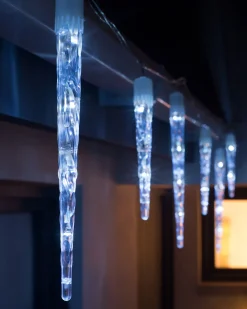 Connectable Icicle 8 LED Christmas Lights, Bright White