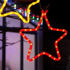 Connectable Star Rope Light Silhouette, Red, 32 Cm